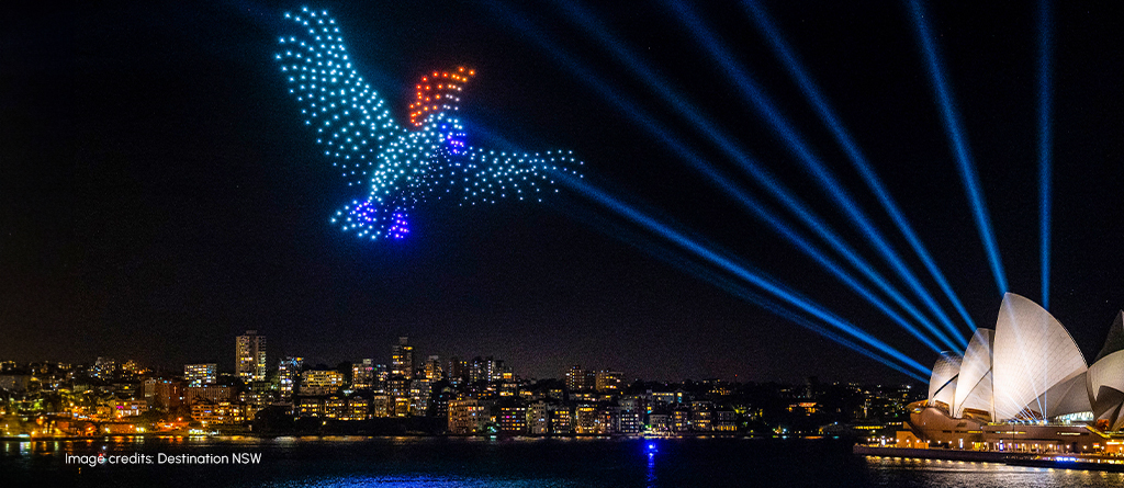 Vivid Sydney’s iconic drown show event on Sydney Harbour